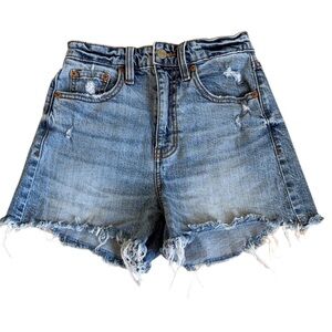 DAZE Tough Love Denim Distressed High Rise Women Cutoff Shorts Size 24